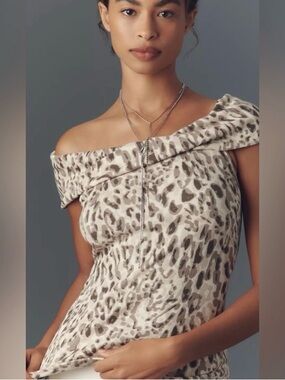 Pilcro (Exclusive Anthropology Brand) NWT-Leopard-Print Off-Shoulder